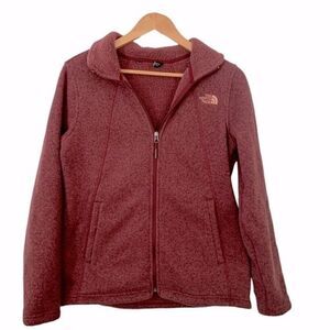 Northface Cranberry Heather Fleece Lined Zip Up Jacket Sz M
